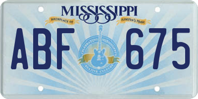 MS license plate ABF675