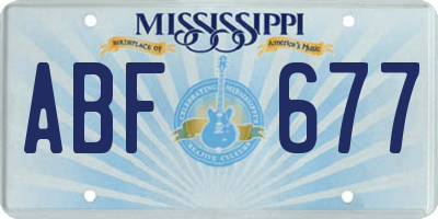 MS license plate ABF677