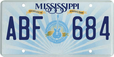 MS license plate ABF684
