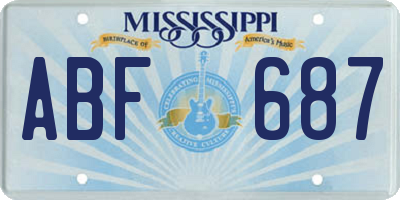 MS license plate ABF687