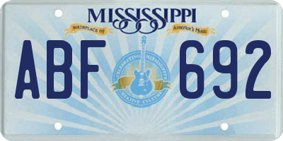 MS license plate ABF692