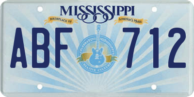 MS license plate ABF712