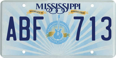 MS license plate ABF713