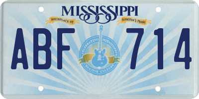 MS license plate ABF714