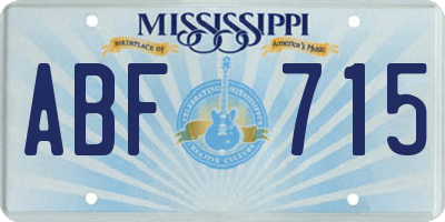MS license plate ABF715