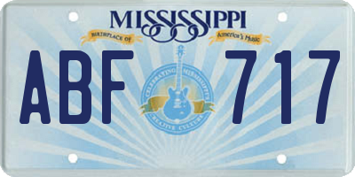 MS license plate ABF717