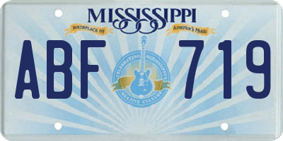 MS license plate ABF719
