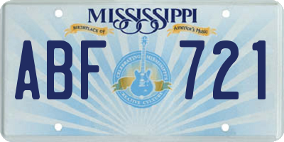 MS license plate ABF721