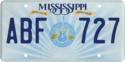 MS license plate ABF727