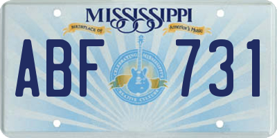 MS license plate ABF731