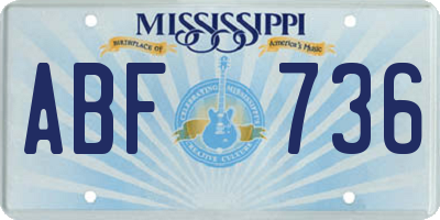 MS license plate ABF736