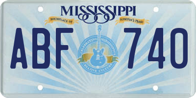 MS license plate ABF740