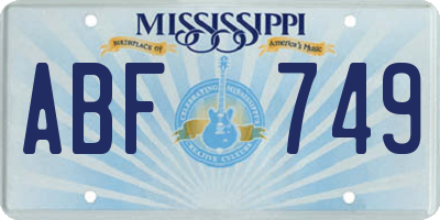 MS license plate ABF749