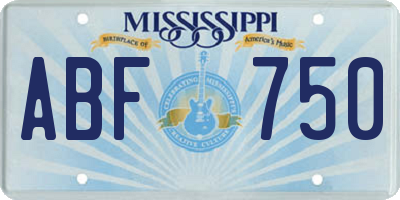 MS license plate ABF750