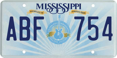 MS license plate ABF754