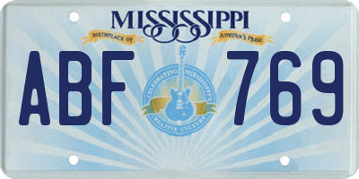 MS license plate ABF769