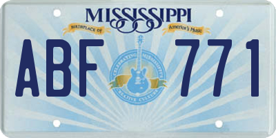 MS license plate ABF771