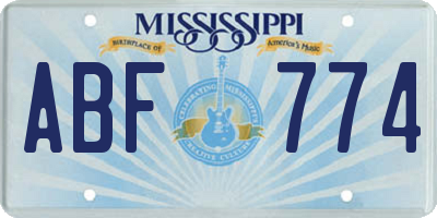 MS license plate ABF774