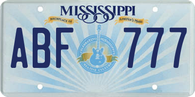 MS license plate ABF777