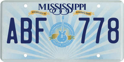 MS license plate ABF778