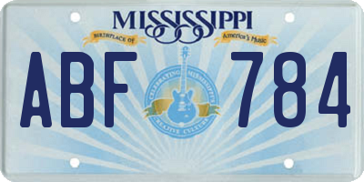 MS license plate ABF784