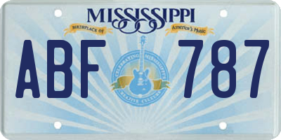 MS license plate ABF787