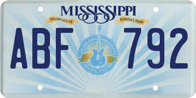 MS license plate ABF792