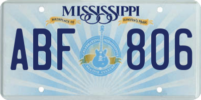 MS license plate ABF806