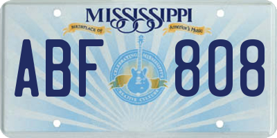 MS license plate ABF808