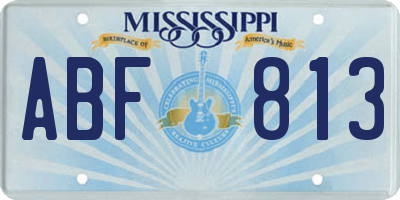 MS license plate ABF813