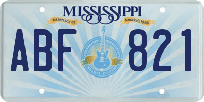 MS license plate ABF821