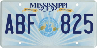 MS license plate ABF825