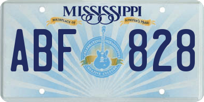 MS license plate ABF828