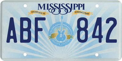 MS license plate ABF842
