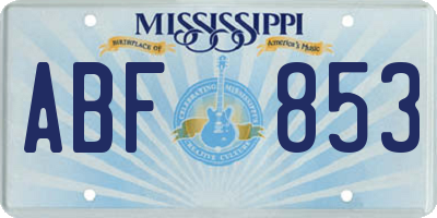 MS license plate ABF853