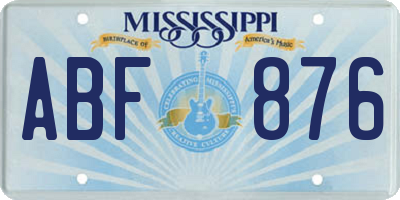 MS license plate ABF876
