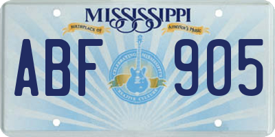 MS license plate ABF905