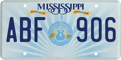 MS license plate ABF906
