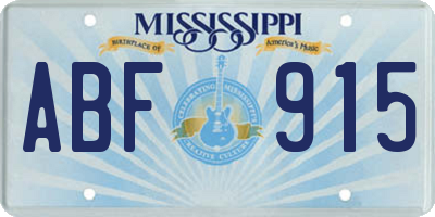 MS license plate ABF915