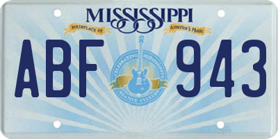 MS license plate ABF943