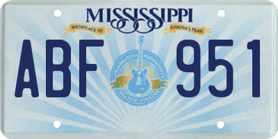 MS license plate ABF951