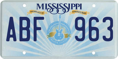MS license plate ABF963