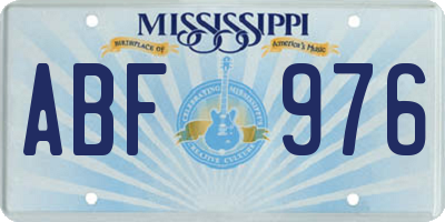 MS license plate ABF976
