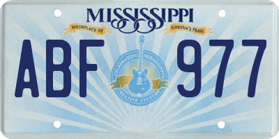 MS license plate ABF977