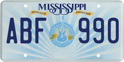 MS license plate ABF990