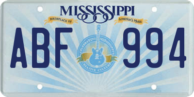 MS license plate ABF994