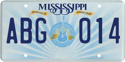 MS license plate ABG014