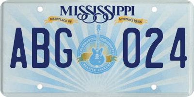 MS license plate ABG024