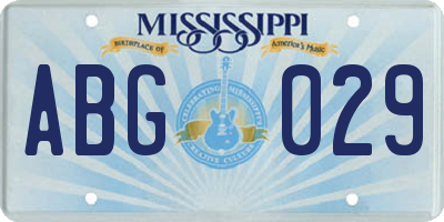 MS license plate ABG029