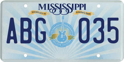 MS license plate ABG035